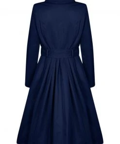 Collectif Korrina 50's Swing Trenchcoat Navy