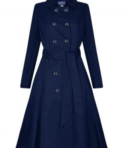 Collectif Korrina 50's Swing Trenchcoat Navy