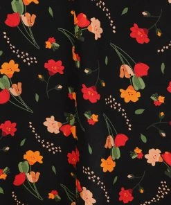 New In Collectif Sunny Ditsy Tulip Bloom 70's Maxi Dress Black