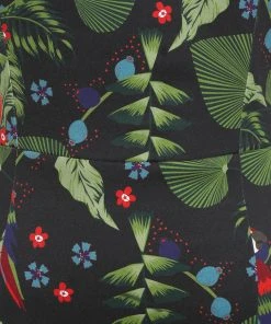 New In Collectif Anita Parrot Paradise 50's Pencil Dress Black