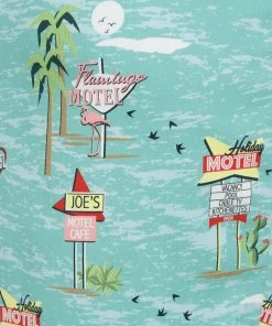 Collectif Lorna Motel 50's Pencil Dress Blue New In