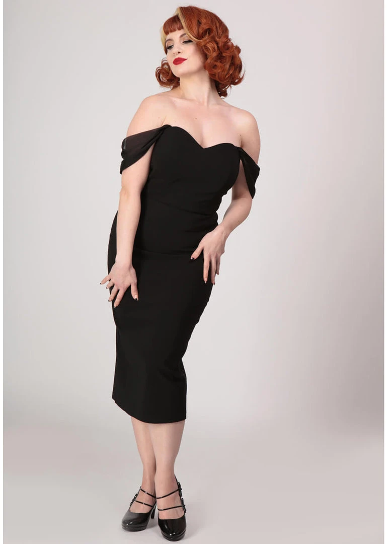 New In Collectif Violante 50's Pencil Dress Black