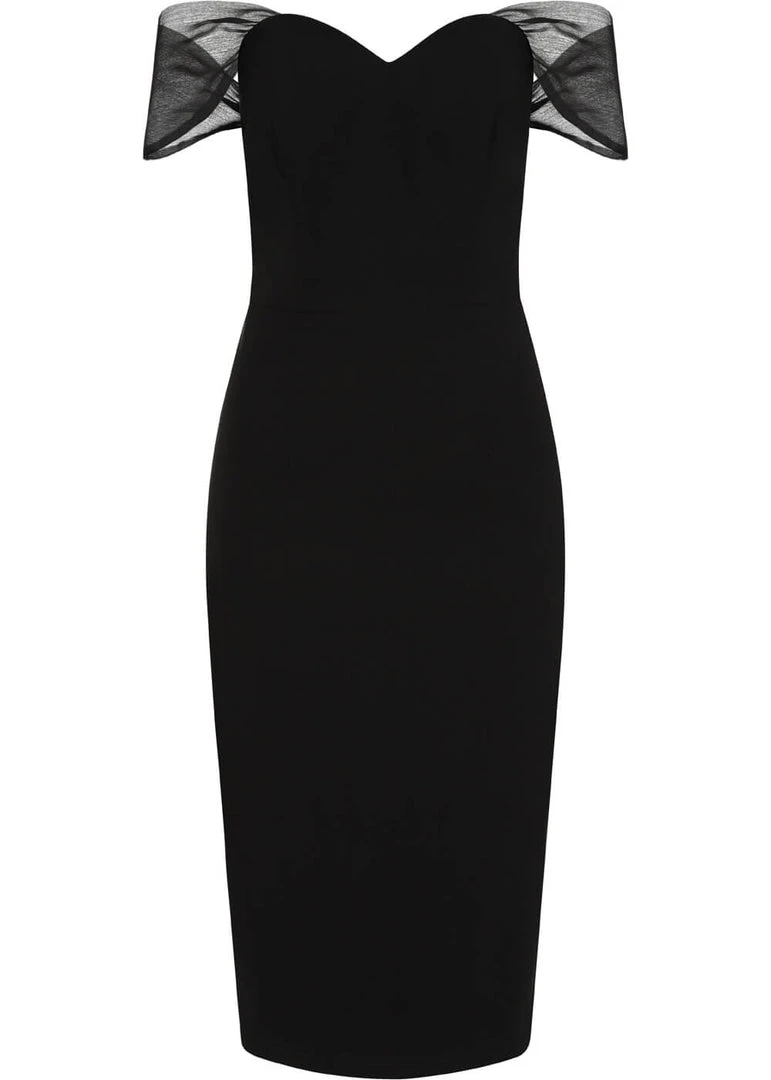 New In Collectif Violante 50's Pencil Dress Black