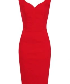 Collectif Ridly 50's Pencil Dress Red