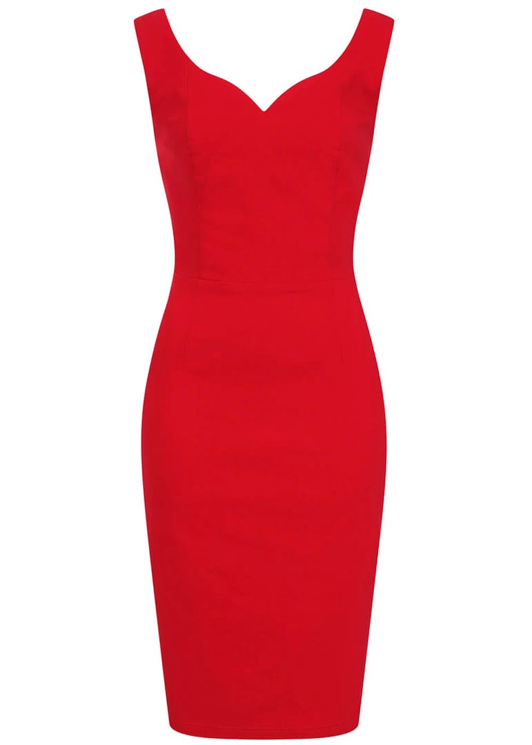 Collectif Ridly 50's Pencil Dress Red