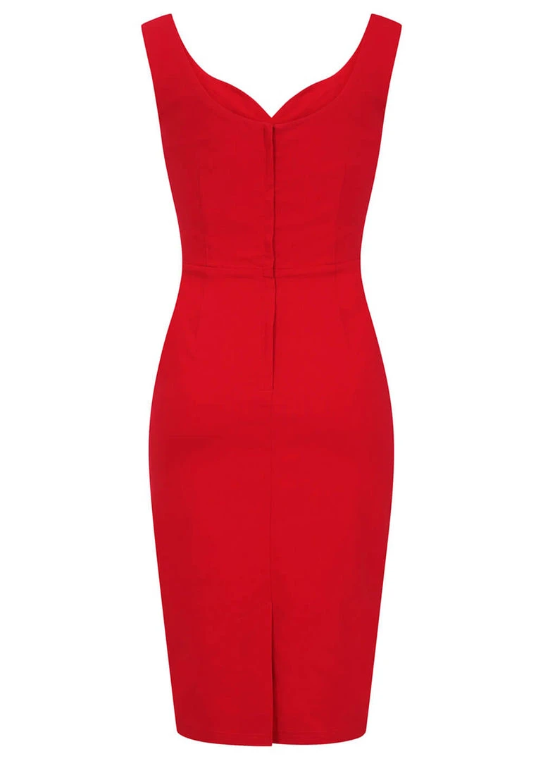Collectif Ridly 50's Pencil Dress Red
