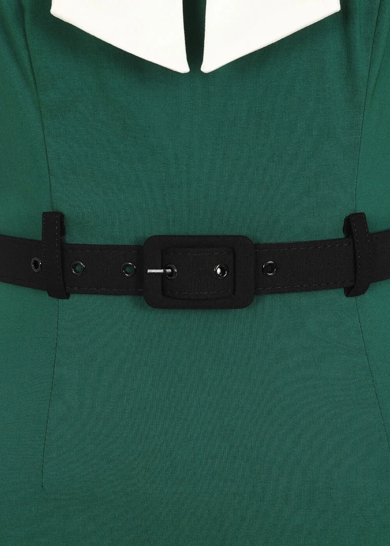 Collectif Sadie 50's Pencil Dress Green New In