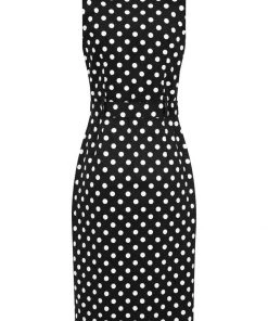 Collectif Marisa Polka Dot 50's Pencil Dress Black