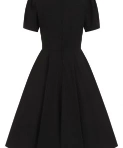 Collectif Valentine Hearts 50's Swing Dress Black New In