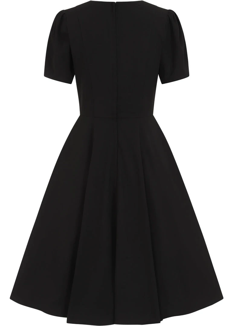 Collectif Valentine Hearts 50's Swing Dress Black New In