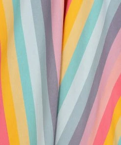 New In Collectif Nova Dreamy Rainbow Stripe 50's Swing Dress Multi