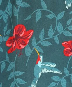 New In Collectif Giada Hummingbird Eden 50's Swing Dress Teal