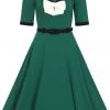 New In Collectif Sadie 50's Swing Dress Green