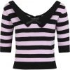 New In Collectif Babette Striped 40's Jumper Black Lila
