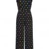 Collectif Thelma Rainbow Polka Dot 70's Jumpsuit Black