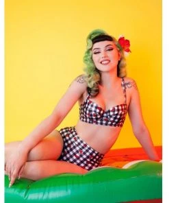 Collectif X Playful Promises Watermelon Gingham 50's Bikini Top New In