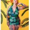 Collectif X Playful Promises Green Palm 50's Swimsuit Multi