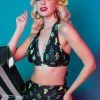 Collectif X Playful Promises Cactus 50's Bikini Top Black New In