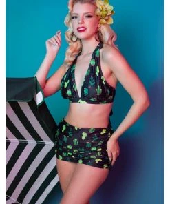 Collectif X Playful Promises Cactus 50's Bikini Briefs Black