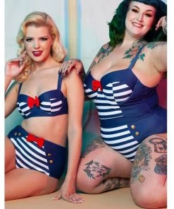 Collectif X Playful Promises Nautical 50's Swimsuit Multi