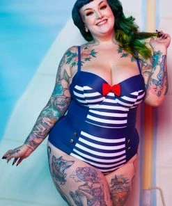 Collectif X Playful Promises Nautical 50's Swimsuit Multi