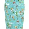 Collectif Kala Motel 50's Pencil Skirt Blue New In