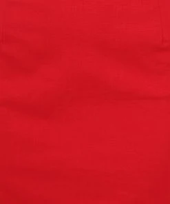 Collectif Polly Textured Cotton 50's Pencil Skirt Red