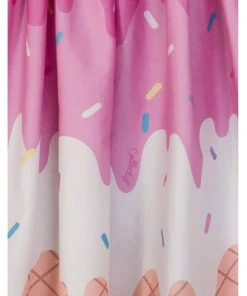 Collectif Jasmine Ice Cream 50's Swing Skirt Pink
