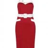 Collectif Georgie Nautical 50's Pencil Dress Red