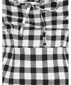 Collectif Sasha Vintage Gingham 50's Fishtail Dress Black