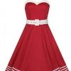 Collectif Georgie Nautical 50's Swing Dress Red