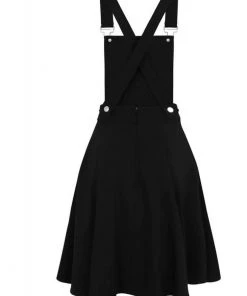 Collectif Kayden Braces 50's Swing Dress Black New In