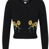 Collectif Abigail Sunflower 40's Cardigan Black