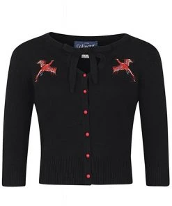 Collectif Charlene Phoenix 50's Cardigan Black