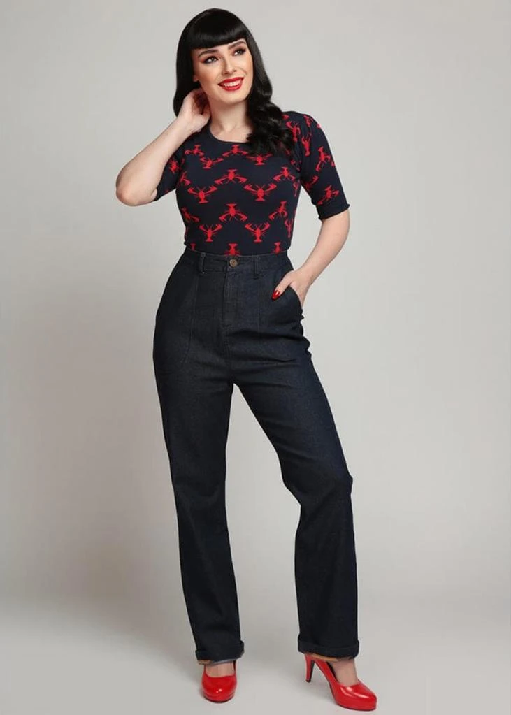 Collectif Genevive 50's Jeans Navyblue