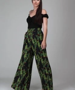 Collectif Alizee Cactusland 70's Trousers Black New In