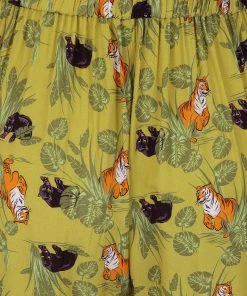 Collectif Alizee Pantherology 70's Trousers Green