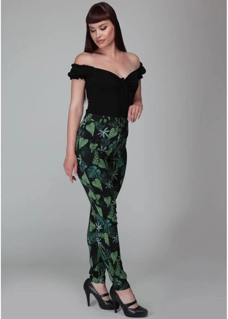 Collectif Maddie Black Forest 50's Trousers Black New In