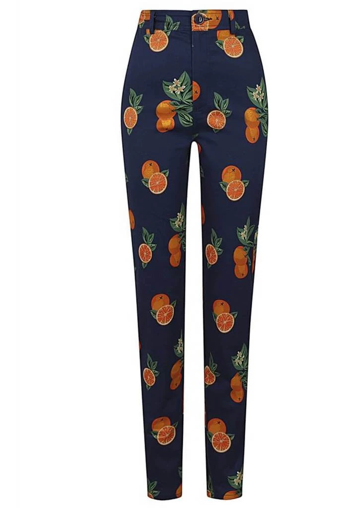 New In Collectif Maddie Oranges 50's Trousers Navy