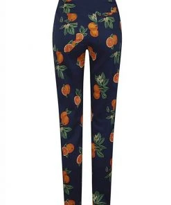 New In Collectif Maddie Oranges 50's Trousers Navy