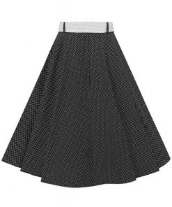 Collectif Clair Mini Polkadot 50's Swing Skirt Black White
