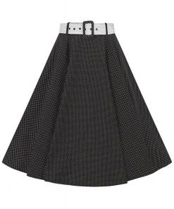 Collectif Clair Mini Polkadot 50's Swing Skirt Black White
