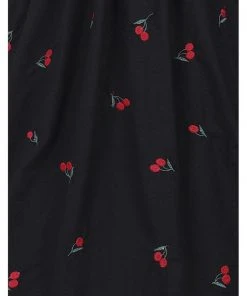 New In Collectif Ornella Mini Cherries 40's Skirt Black
