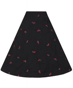 New In Collectif Ornella Mini Cherries 40's Skirt Black