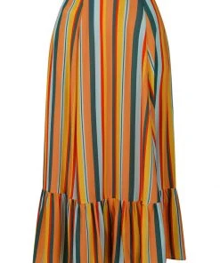 Collectif Katrina Sahara Stripe 60's Skirt Multi New In