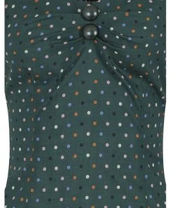 Collectif Dolores Polkadot 50's Top Green
