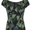 New In Collectif Lorena Black Forest 50's Top Black