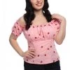 New In Collectif Viviana Strawberry 50's Top Pink