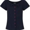 New In Collectif Constance 40's Denim Top Navy