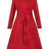 Collectif Korrina 50's Swing Trenchcoat Red New In
